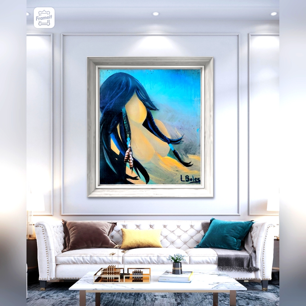 Original Acrylic Painting on Reclaimed Wood Panel "Dreamcatcher"